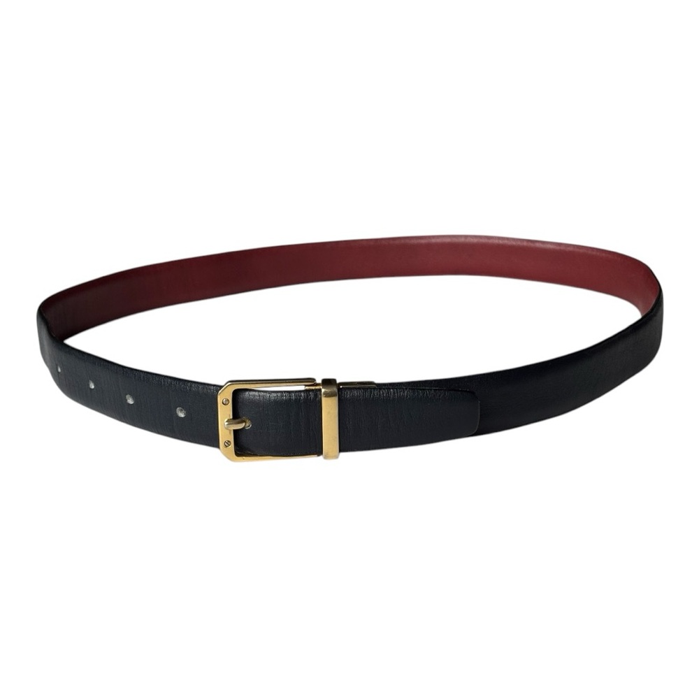 Neiman Marcus reversible belt Italian made supple leather Navy/Wine unisex | OS
